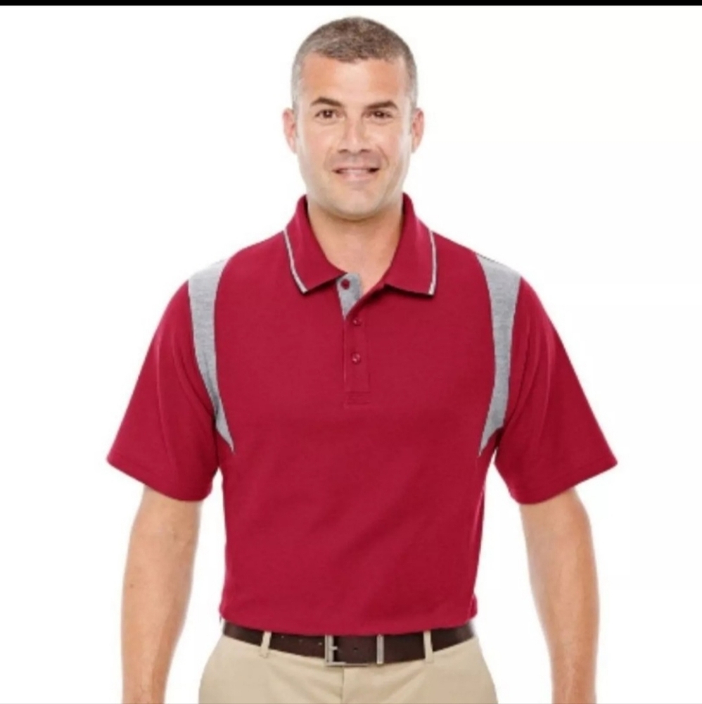 Devin & Jones Red & Heather Grey 3 Button Polo Shortsleeve Shirt - Med & 2XL NWT
